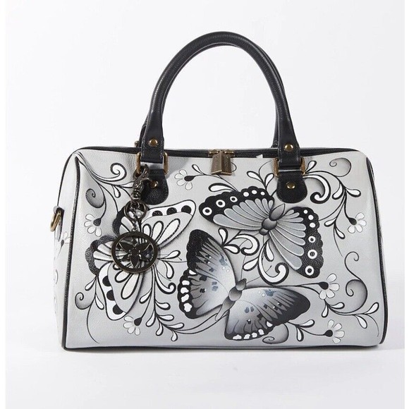 Anuschka Large Zip Around Henna Butterfly Satchel 🦋 New!! - Picture 1 of 5